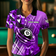 Load image into Gallery viewer, Purple Billiard Shirt 8 Ball Billiard Jersey for Women Billiard Gifts for Women Polo &amp; 1/4 Zip NNT25