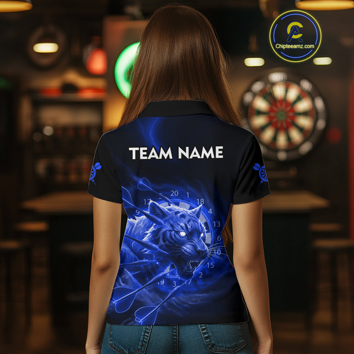 Custom Purple Fantasy Tiger Storm Dart Arrow Darts Polo Shirt For Women Dart Team Jerseys NYN1823