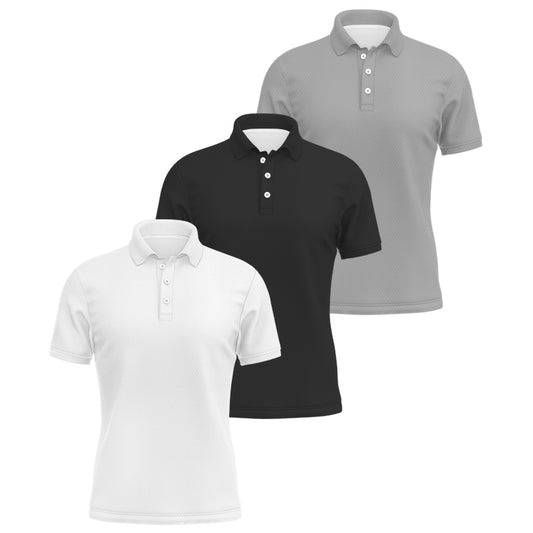 Polo Shirt 3-Pack: White, Black, Grey