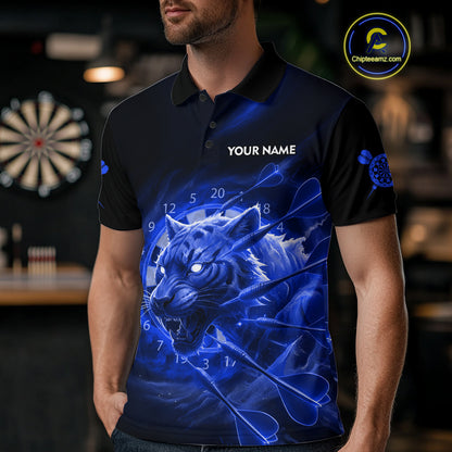 Custom Purple Fantasy Tiger Storm Dart Arrow Darts Polo Shirt For Men Dart Team Jerseys NYN1823