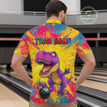 Load image into Gallery viewer, Custom Graffiti Dinosaur Bowling Jersey for Men Unisex Bowling Shirts for Team Polo &amp; 1/4 Zip HNT240