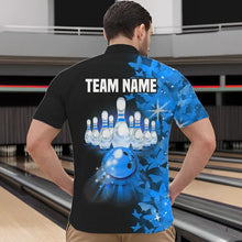 Load image into Gallery viewer, Blue Butterfly Bowling Shirts For Men Women Custom 1/4 Zip Bowling Jersey Team BDT505