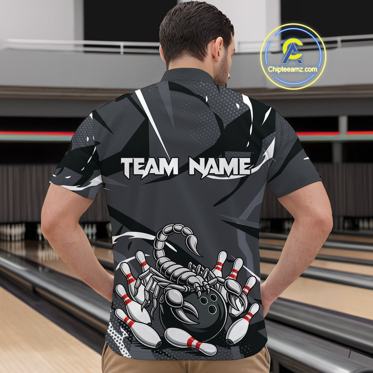 Custom Scorpio Zodiac Bowling Men Bowling Shirt Polo & Quarter-Zip Bowling Team Jerseys HNT59