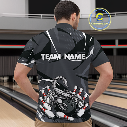 Custom Scorpio Zodiac Bowling Men Bowling Shirt Polo & Quarter-Zip Bowling Team Jerseys HNT59
