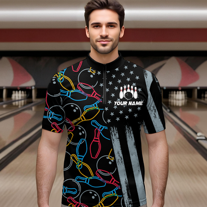 Customize Bowling Shirts for Men Women and Team Bowling Polo & 1/4 Zip Shirt MBL52
