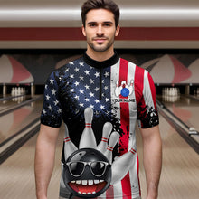 Load image into Gallery viewer, American Flag Bowling Shirts for Men Women Funny Bowling Jersey Team Bowling Shirt MBL10