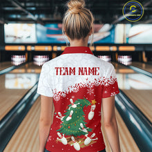 Load image into Gallery viewer, Custom Funny Christmas Bowling Jersey for Women Bowling Team Shirts Polo &amp; 1/4 Zip HNT131