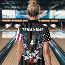 Load image into Gallery viewer, Eagle Bowling Polo Shirt Custom Bowling Jersey for Women Bowling Team League QZT51