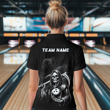 Load image into Gallery viewer, Bowling Shirt Custom Skull Bowling 1/4 Zip Shirt for Women Bowling Team League QZT299