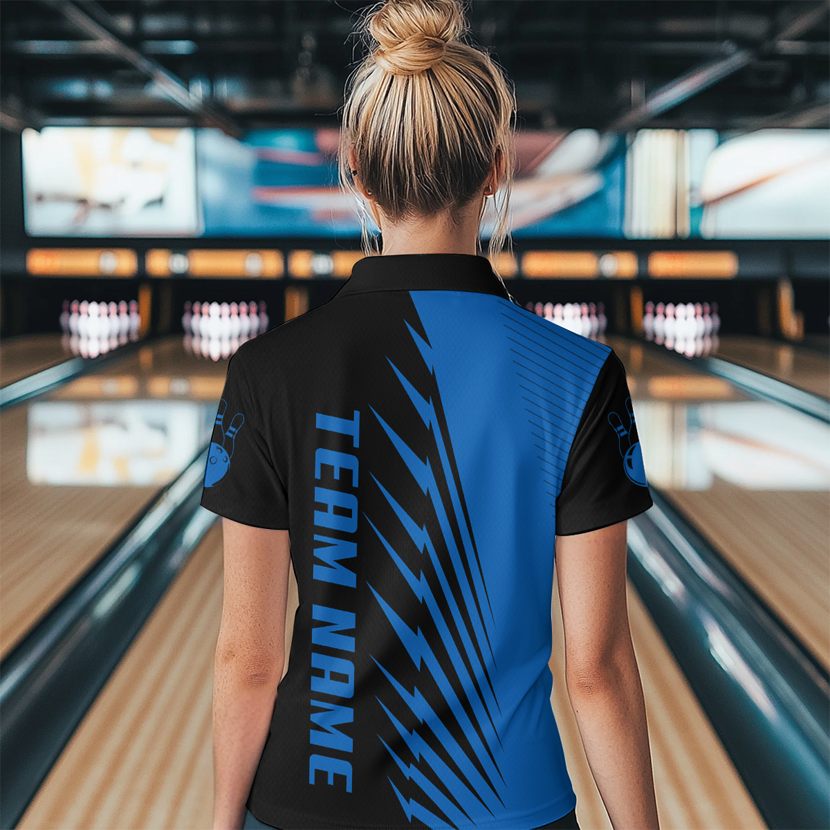Custom Blue Bowling Shirts for Men Women Team Bowling Polo & 1/4 Zip Shirt MBL48