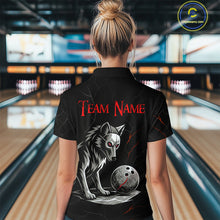 Load image into Gallery viewer, Wolf Bowling Shirt for Women Custom Bowling Team Jersey Black Polo &amp; Quarter-Zip Bowling Unisex QZT700