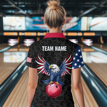 Load image into Gallery viewer, Custom American Bowling 1/4 Zip Shirt for Men &amp; Women Eagle Bowling Jersey Team League Black BDT548