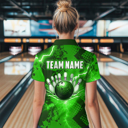 Thunder Lightning Bowling Shirt Green Bowling Jersey Men Women Team Bowling Shirts MBL64