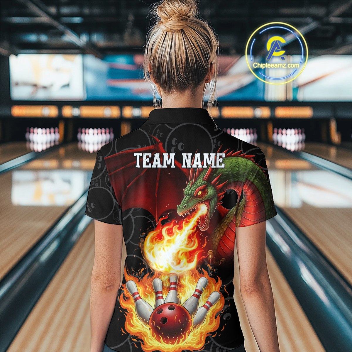 Flaming Dragon Bowling Shirt Custom for Men Women Bowling Team League MBL88