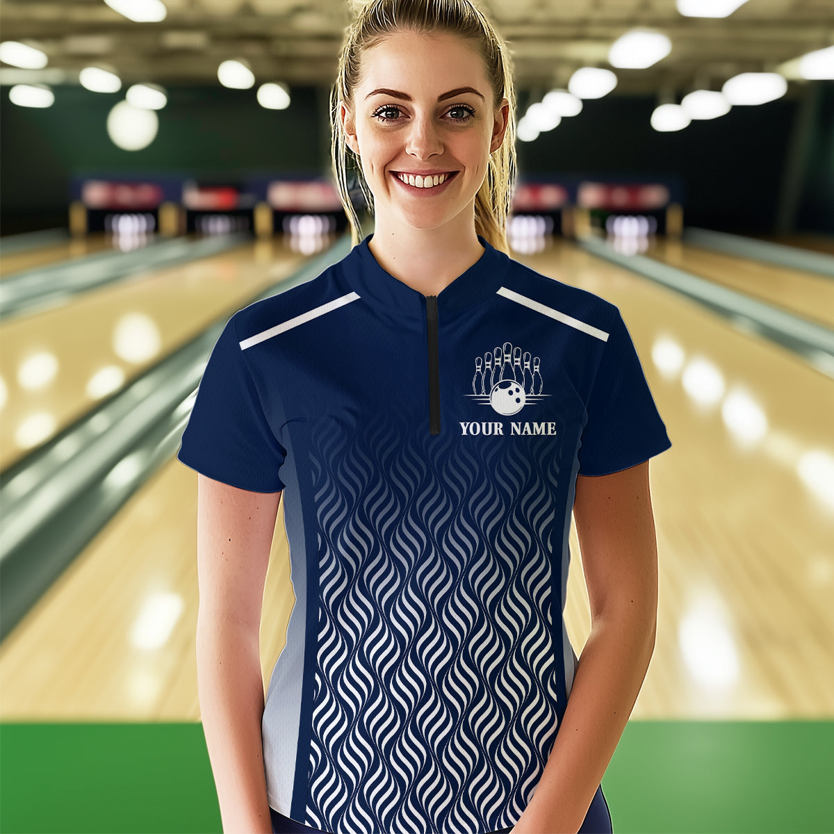 Custom Bowling League Shirts For Women with Name, Personalized Bowling Team Jerseys HNT35
