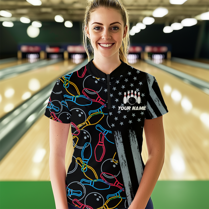 Customize Bowling Shirts for Men Women and Team Bowling Polo & 1/4 Zip Shirt MBL52