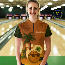 Load image into Gallery viewer, Summer Bowling Shirt for Men and Women Bowling Team League Quarter-Zip Gift for Bowlers QZT698