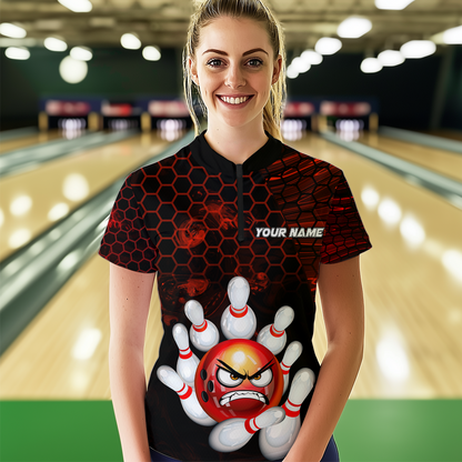 Angry Pin Red Bowling Shirts Custom Bowling Jersey for Men Women and Team MBL69