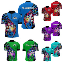 Load image into Gallery viewer, Custom Bowling Team Men Quarter-Zip Shirts - Personalized Abstractt Colors Bowling Jersey YYD0080