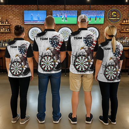 Custom American Eagle Dart Shirs for Women Patriotic Dartboard Shirt Gift Dart Jersey DHT4