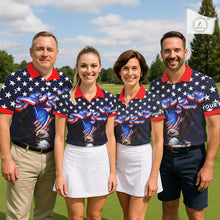 Load image into Gallery viewer, Custom 250 years of freedom Eagle American Flag Mens Golf Polo shirts, patriotic team golf outfit NQS11597