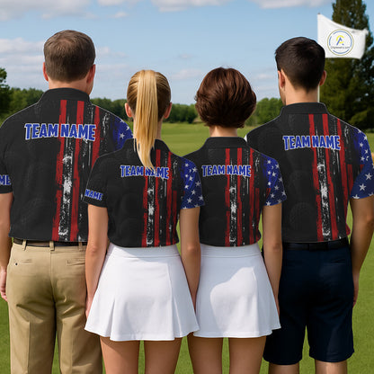Custom Womens Golf Polo Shirt USA Flag, Golf Family Team Shirt, School Team Golf Shirt, Patriotic Golf Shirt NHT715