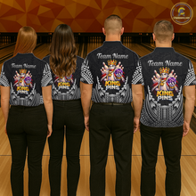 Load image into Gallery viewer, Funny King Pins Bowling Team Shirt for Men Custom Tribal Buddies Bowling Jersey Polo &amp; 1/4 Zip QZT946