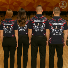 Load image into Gallery viewer, Custom Black &amp; Red Funny Cowboy Bowling Shirt for Men Polo &amp; 1/4-Zip Bowling League QZT840