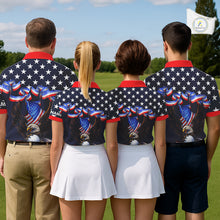 Load image into Gallery viewer, Custom 250 years of freedom Eagle American Flag Mens Golf Polo shirts, patriotic team golf outfit NQS11597