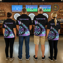 Load image into Gallery viewer, Purple Holographic Dartboard Grunge Dart Quarter-Zip Shirts For Women Custom Name For Darters NYN2282