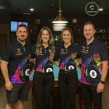 Load image into Gallery viewer, Custom Colorful Splatter Women's Billiard Ball Shirt Personalized Ball 8 Billiard Team Shirt NYN2342