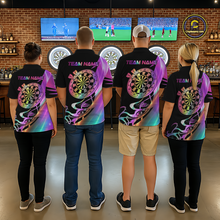 Load image into Gallery viewer, Custom Neon Pattern Dart Shirts For Men Dart Board Shirts Polo &amp; 1/4 Zip Dart Jersey Team NNT128