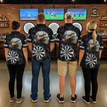 Load image into Gallery viewer, Custom US Flag Eagle Dart Shirts For Women Dart Board Gifts Darts Team Jerseys Dart League NNT154