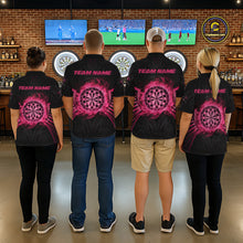 Load image into Gallery viewer, Black And Pink Smokes Dartboard Women Darts 1/4-Zip Shirts Custom Tribal Dart Team Jerseys NYN2349