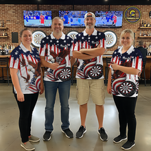 Load image into Gallery viewer, US Flag Eagle 3D Dartboard Women Darts Team Shirt Personalized Patriotic Dart Polo Jerseys NYN2571