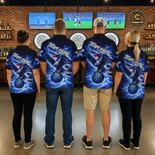Load image into Gallery viewer, Thunder Torn US Flag Eagle Dartboard Men Darts Polo Shirt Custom Patriotic Dart League Shirt NYN2649