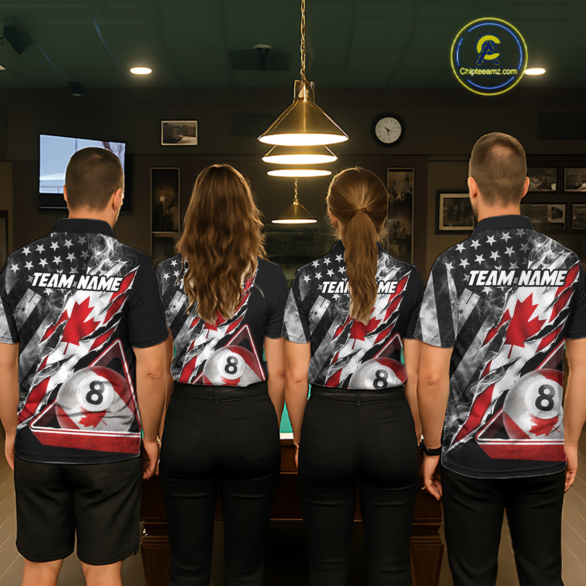 Personalized Smoke Canada Flag Billiard 8 Ball Pool Shirt Custom Patriotic Billiard Appeal For Women NYN2770