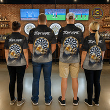 Load image into Gallery viewer, Personalized Funny Grim Reaper Play Darts &amp; Beer Polo &amp; 1/4-Zip Shirts For Men Dart Team Jerseys NYN2815