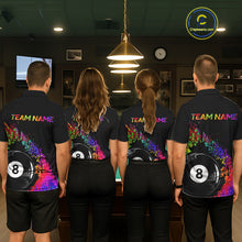 Load image into Gallery viewer, Custom Colorful Splatter Women's Billiard Ball Shirt Personalized Ball 8 Billiard Team Shirt NYN2342