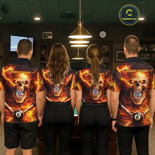 Load image into Gallery viewer, Thunder Red Skull Billiard 8 Ball &amp; Sticks Billiard Shirt For Men Personalized Billiard Ball Shirts NYN2655