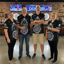 Load image into Gallery viewer, Lightning Thunder White &amp; Black Grim Reaper Custom Dart Polo Shirt Men Dart League Jerseys NYN2091