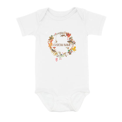 Custom Fall Fishing Infant Fishing Shirts, Fall Fishing Baby Onesie Thanksgiving Newborn IPHW7144