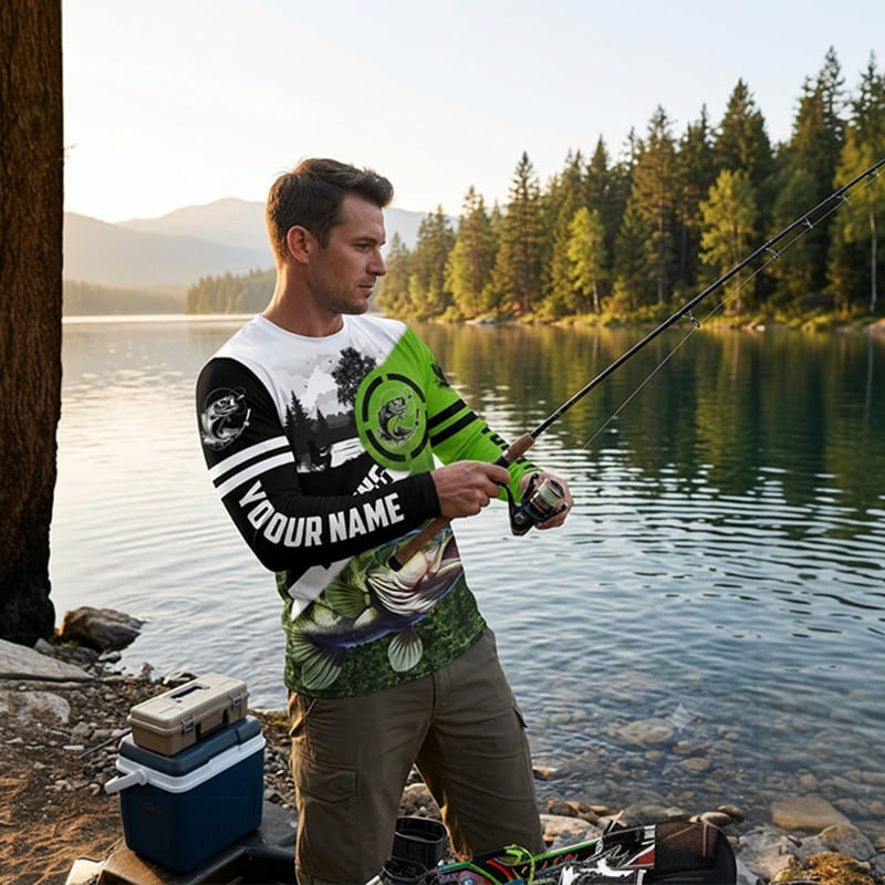 Fishing custom sports jersey action image