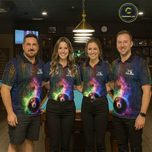 Load image into Gallery viewer, Tribal Colorful Smoke 8 Ball Pool Team Shirt Custom Women Billiards Balls Polo &amp; 1/4-Zip Attire NYN2398