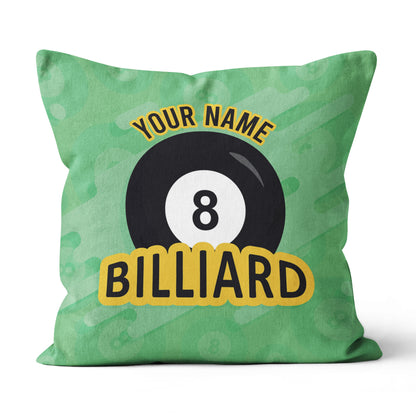Personalized Green 8 Ball Billiards Pillow Custom Gifts For Pool Players VHM0844