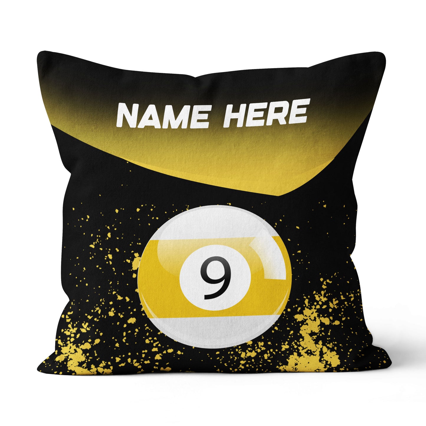Personalized Yellow 9 Ball Billiard Pillow Custom Gifts For Pool Players VHM0926