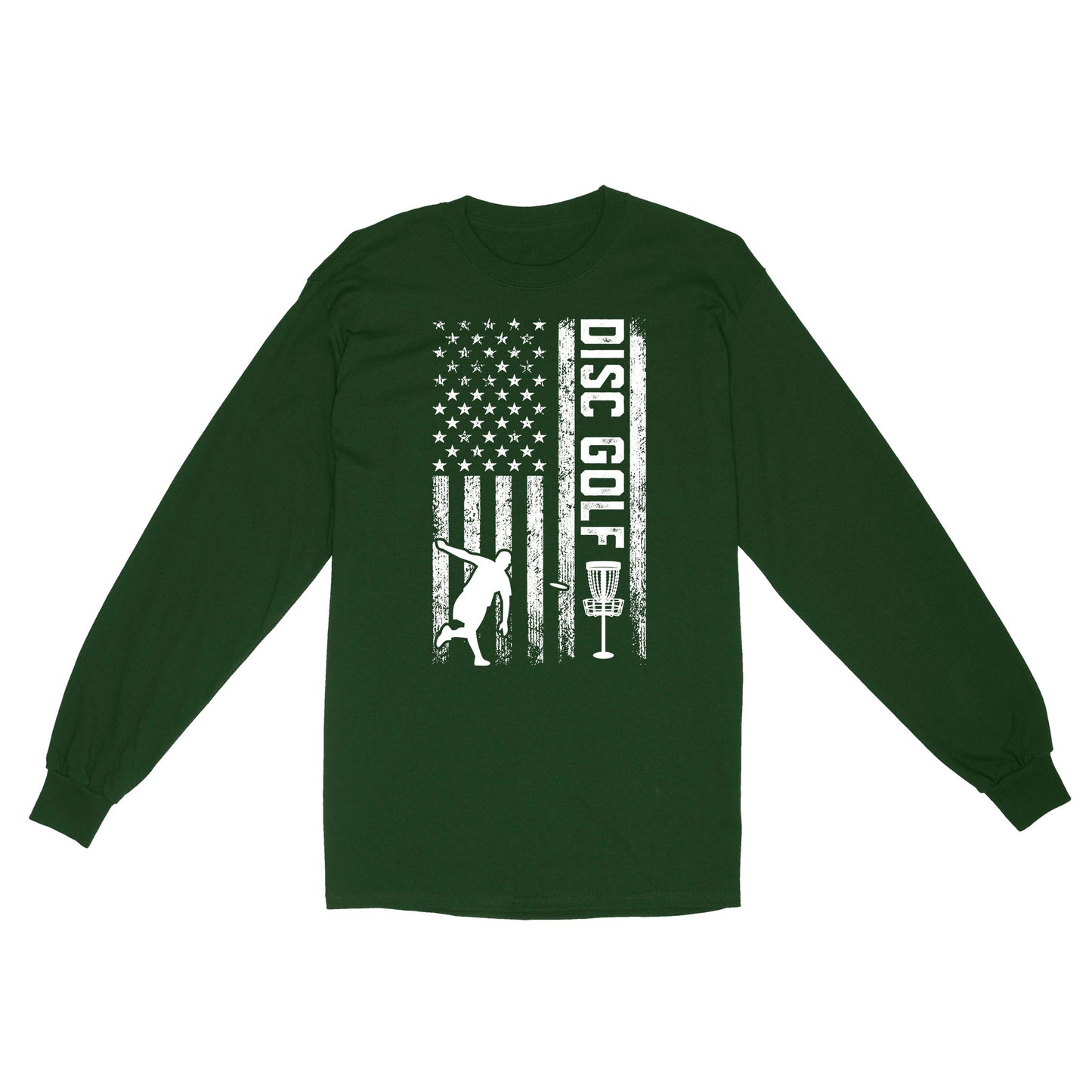 American flag Disc golf shirt, gift for disc golf lovers D01 NQS4614 long sleeve