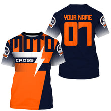 Load image into Gallery viewer, Custom motocross jersey orange UPF30+ men women kid dirt bike racing offroad motorcycle long sleeve NMS999