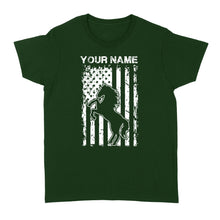Load image into Gallery viewer, Personalized Horse American Flag, USA, Patriotic Cowgirl Equestrian shirts D02 NQS2773  - Standard Women's T-shirt