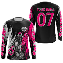 Load image into Gallery viewer, Extreme Motocross pink jersey UPF30+ youth adult custom dirt bike racing shirt motorcycle PDT340